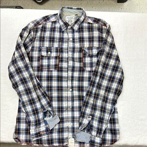 Plaid Men's Shirt - Blue and Brown